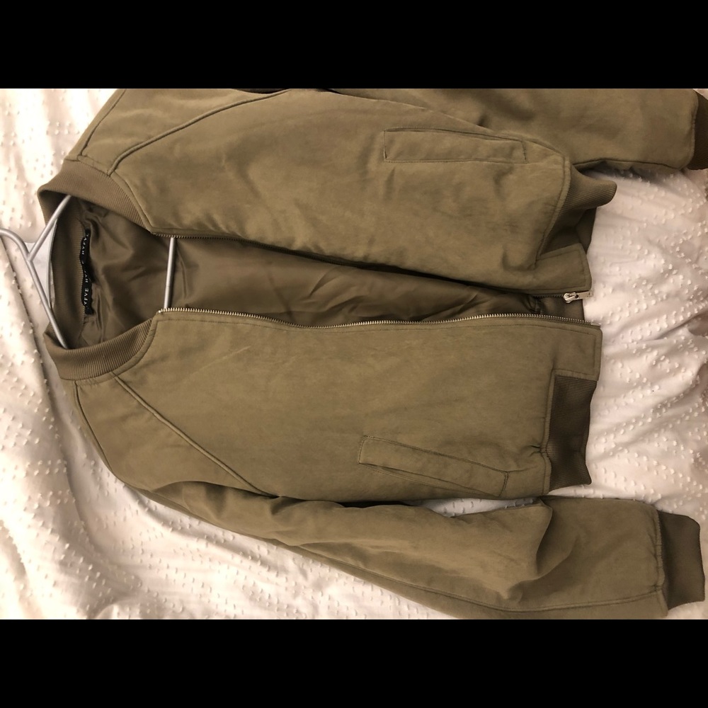 NEVER WORN olive green bomber jacket